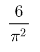 Matematiikkaan liittyvä kaava, joka esittää suhteen 6/pi^2.