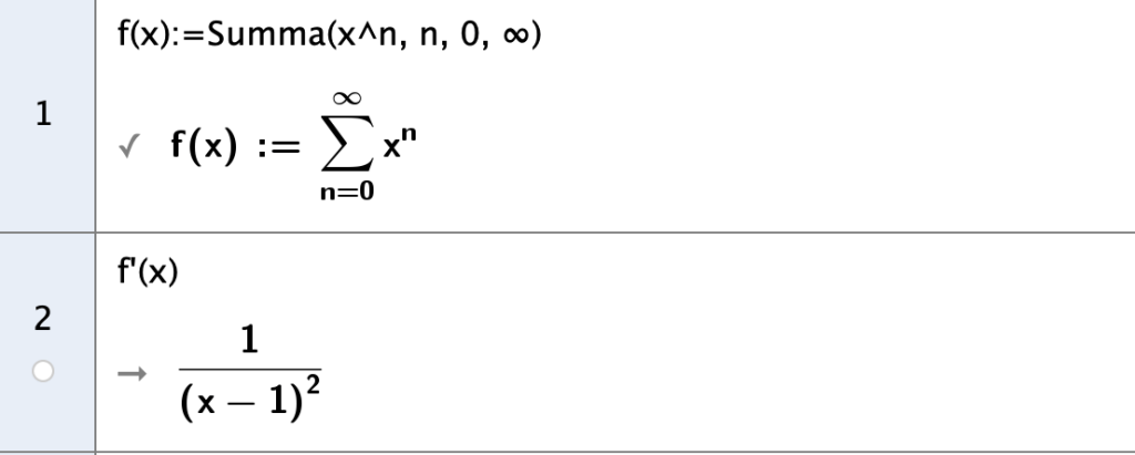 Geom. jonon derivaatta